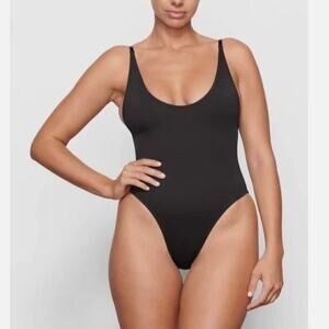 NWT SKIMS Recycled Swim Scoop Neck One Piece - Onyx, XS
